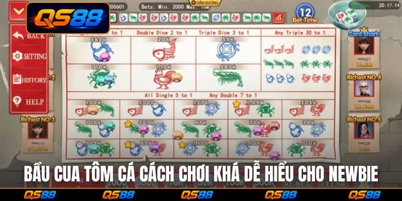 Bầu cua tôm cá cách chơi khá dễ hiểu cho newbie