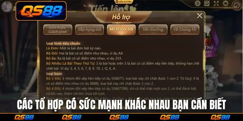 Các tổ hợp có sức mạnh khác nhau bạn cần biết