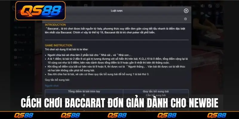 Cách chơi Baccarat đơn giản dành cho newbie