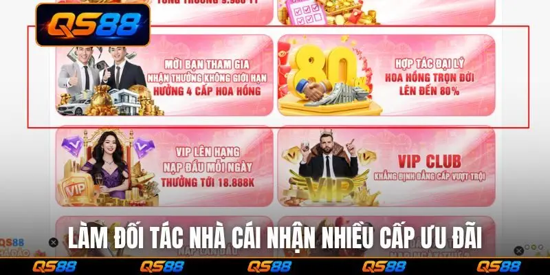 Làm đối tác nhà cái nhận nhiều cấp ưu đãi