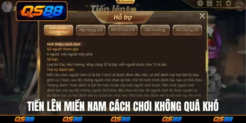 Tiến lên miền Nam cách chơi không quá khó