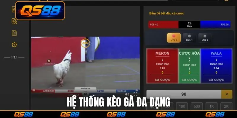 Hệ thống kèo gà đa dạng