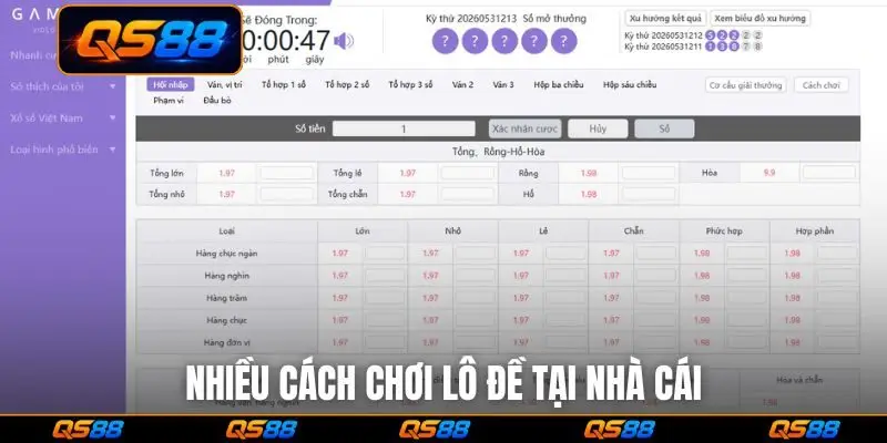 Nhiều cách chơi lô đề tại nhà cái