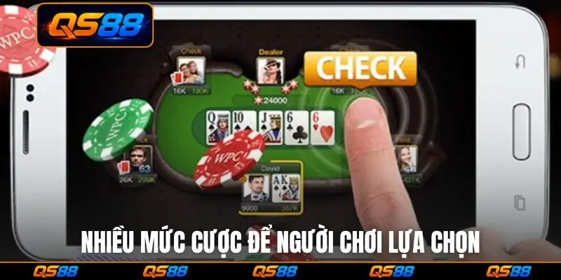 Nhiều mức cược để người chơi lựa chọn